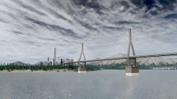 The bridge with the city as background